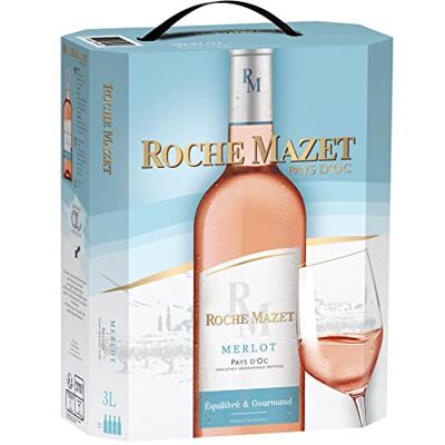 ROCHE MAZET – Vin Rosé Merlot (3L) – IGP Pays d’Oc – Bag in Box - Publicité ROCHE MAZET – Vin Rosé Merlot (3L) – IGP Pays d’Oc – Bag in Box - Publicité