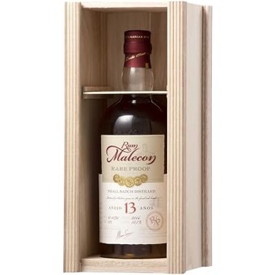 Malecon Rum Rare Proof 13 ans avec caisse bois 505° 70CL - Publicité Malecon Rum Rare Proof 13 ans avec caisse bois 505° 70CL - Publicité