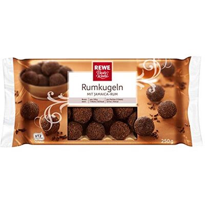 REWE Beste Wahl REWE Rumkugeln (chocolat végan sans lactose avec du rhum) 250g - Publicité REWE Beste Wahl REWE Rumkugeln (chocolat végan sans lactose avec du rhum) 250g - Publicité