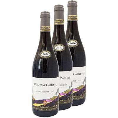 Cave de Tain Lot 3x Vin rouge Crozes Hermitage Monts et Collines Bouteille 750ml - Publicité Cave de Tain Lot 3x Vin rouge Crozes Hermitage Monts et Collines Bouteille 750ml - Publicité