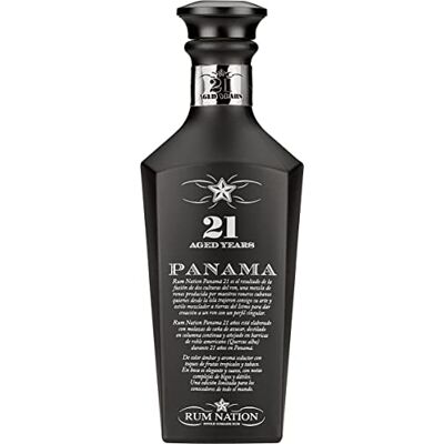 Rum Nation 21 Ans Panama Decanter Black Rhum Vieux Ambré Origine : Panama Notes de Chocolat & Fruits 43 % Alcool 70 cl - Publicité Rum Nation 21 Ans Panama Decanter Black Rhum Vieux Ambré Origine : Panama Notes de Chocolat & Fruits 43 % Alcool 70 cl - Publicité