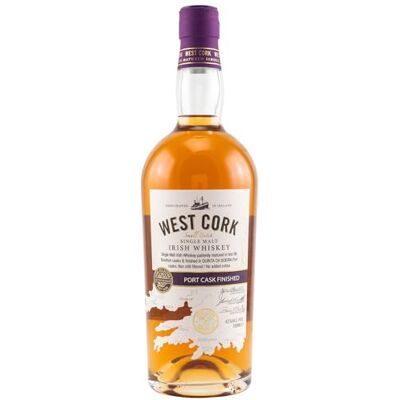 West Cork Port Cask Finished Single Malt Whisky 43% Alcool Origine : Irlande- Bouteille 70 cl - Publicité West Cork Port Cask Finished Single Malt Whisky 43% Alcool Origine : Irlande- Bouteille 70 cl - Publicité