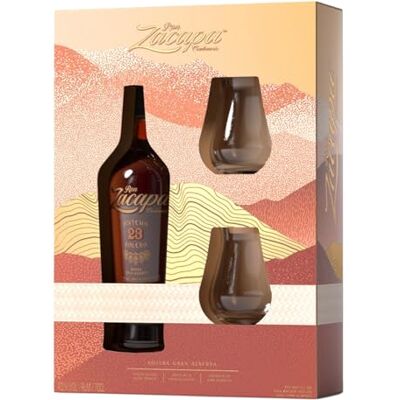 Zacapa Ron Solera Gran Reserva Coffret 2 verres 70cl 40% - Publicité Zacapa Ron Solera Gran Reserva Coffret 2 verres 70cl 40% - Publicité