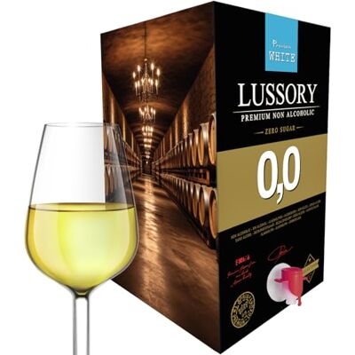 LUSSORY PREMIUM Vin Rouge et Blanc SANS ALCOOL 0,0 – Bag-in-Box 10 litres Plus de 13 bouteilles de 750 ml Format économique avec robinet SANS sucre, SANS alcool, FAIBLE en calories (BLANC) - Publicité LUSSORY PREMIUM Vin Rouge et Blanc SANS ALCOOL 0,0 – Bag-in-Box 10 litres Plus de 13 bouteilles de 750 ml Format économique avec robinet SANS sucre, SANS alcool, FAIBLE en calories (BLANC) - Publicité