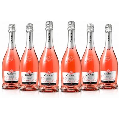 Canti D.O.C. Cuvèe Rosè, Vin Petillant Extra Sec, Élaboré à Partir du Élaboré à Partir du Cépage Glera et Pinot Noir de Venise, Goût Frais et Fruité, 6x750 ml - Publicité Canti D.O.C. Cuvèe Rosè, Vin Petillant Extra Sec, Élaboré à Partir du Élaboré à Partir du Cépage Glera et Pinot Noir de Venise, Goût Frais et Fruité, 6x750 ml - Publicité