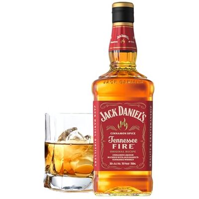 JACKDANIEL'S Jack Daniel's Bourbon Fire Liqueur Spiritueux à Base de Whisky, 35% vol 70 cl Liqueur de Whisky à la Cannelle épicée, Parfaite pour Cocktail ou Dégustation Pure - Publicité JACKDANIEL'S Jack Daniel's Bourbon Fire Liqueur Spiritueux à Base de Whisky, 35% vol 70 cl Liqueur de Whisky à la Cannelle épicée, Parfaite pour Cocktail ou Dégustation Pure - Publicité
