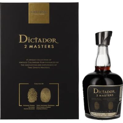 Dictador 2 MASTERS 1976 45 Years Old Ximénez-Spínola 1st Release 46,4% Vol. 0,7l in Giftbox - Publicité Dictador 2 MASTERS 1976 45 Years Old Ximénez-Spínola 1st Release 46,4% Vol. 0,7l in Giftbox - Publicité