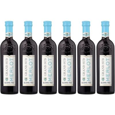 Grand Sud Vin Rouge désalcoolisé, Merlot sans alcool (6 x 0,25 L) - Publicité Grand Sud Vin Rouge désalcoolisé, Merlot sans alcool (6 x 0,25 L) - Publicité