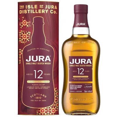 Jura 12 ans Sherry Cask Oloroso Whisky Single Malt Origine : Écosse/Île de Finition fûts Oloroso Notes de Fruits Secs, Chocolat, Miel et Épices 40% Alcool 70 cl - Publicité Jura 12 ans Sherry Cask Oloroso Whisky Single Malt Origine : Écosse/Île de Finition fûts Oloroso Notes de Fruits Secs, Chocolat, Miel et Épices 40% Alcool 70 cl - Publicité