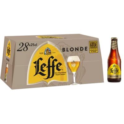 Leffe Blonde Bière Pack 28 Bouteilles 25cl - Publicité Leffe Blonde Bière Pack 28 Bouteilles 25cl - Publicité