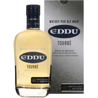 EDDU Tourbé Whisky Pur Blé Noir Origine : France/Bretagne Notes de Chocolat noir, Litchi, Poire et Poivre Arômes fumés de la Tourbe 43% Alcool 70 cl - Publicité EDDU Tourbé Whisky Pur Blé Noir Origine : France/Bretagne Notes de Chocolat noir, Litchi, Poire et Poivre Arômes fumés de la Tourbe 43% Alcool 70 cl - Publicité