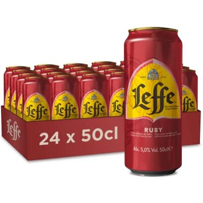 Leffe Ruby Bière Fruitée Pack 24 Canettes 50cl - Publicité Leffe Ruby Bière Fruitée Pack 24 Canettes 50cl - Publicité