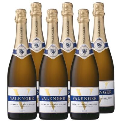 Castel Freres Valenger Brut AOP Crémant de Bourgogne Lot de 6 bouteilles x 75 cl - Publicité Castel Freres Valenger Brut AOP Crémant de Bourgogne Lot de 6 bouteilles x 75 cl - Publicité
