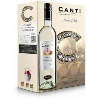 Canti Pinot Grigio IGT Pouilles, Vin Blanc Sec, 3 L - Publicité Canti Pinot Grigio IGT Pouilles, Vin Blanc Sec, 3 L - Publicité