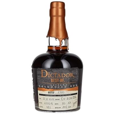 Dictador Rum Best Of 1980 45% Extremo, 1 x 0,7 l - Publicité Dictador Rum Best Of 1980 45% Extremo, 1 x 0,7 l - Publicité
