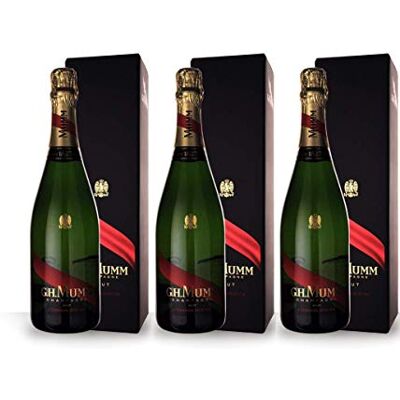 MUMM Lot de 3 Champagnes Cordon Rouge avec coffret - Publicité MUMM Lot de 3 Champagnes Cordon Rouge avec coffret - Publicité