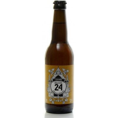 Brasserie artisanale de Sarlat Bière Brassée 24 blonde l'Adorée 33cl - Publicité Brasserie artisanale de Sarlat Bière Brassée 24 blonde l'Adorée 33cl - Publicité