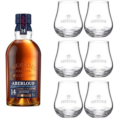 ABERLOUR Pack 14 ans + 6 verres Whisky Ecossais Single Malt 40%, 70cl - Publicité ABERLOUR Pack 14 ans + 6 verres Whisky Ecossais Single Malt 40%, 70cl - Publicité