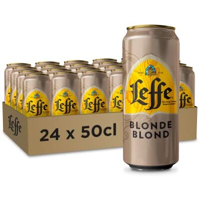 Leffe Blonde Bière Pack 24 Canettes 50cl - Publicité Leffe Blonde Bière Pack 24 Canettes 50cl - Publicité