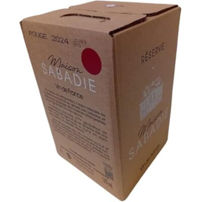 VINACCUS Maison Sabadie rouge vin de France "Réserve" Merlot & grenache BIB 5 litres. Publicité VINACCUS Maison Sabadie rouge vin de France "Réserve" Merlot & grenache BIB 5 litres. Publicité