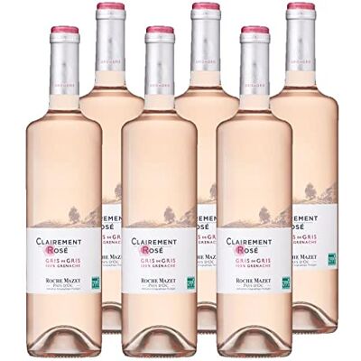 ROCHE MAZET Clairement Rosé de Vin de Cépages Grenache Gris IGP Pays d’Oc Lot de 6 bouteilles x 75 cl - Publicité ROCHE MAZET Clairement Rosé de Vin de Cépages Grenache Gris IGP Pays d’Oc Lot de 6 bouteilles x 75 cl - Publicité