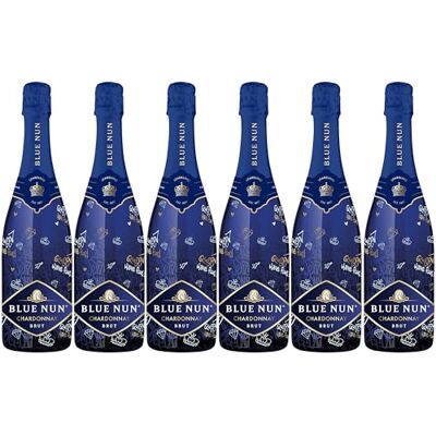 BLUE NUN Vin effervescent Chardonnay, Brut, Méthode Traditionnelle (6 x 0.75 L) - Publicité BLUE NUN Vin effervescent Chardonnay, Brut, Méthode Traditionnelle (6 x 0.75 L) - Publicité