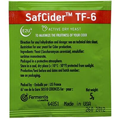 Fermentis SafCider TF-6 (5 g) - Publicité Fermentis SafCider TF-6 (5 g) - Publicité