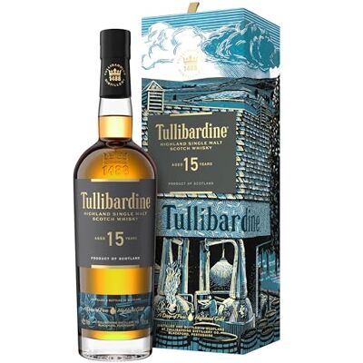 Tullibardine 15 Years Old Highland Single Malt Scotch Whisky 43% Vol. 0,7l in Giftbox - Publicité Tullibardine 15 Years Old Highland Single Malt Scotch Whisky 43% Vol. 0,7l in Giftbox - Publicité