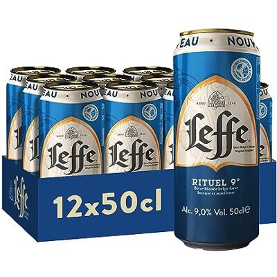 Leffe Rituel 9° Bière Pack 12 Canettes 50cl - Publicité Leffe Rituel 9° Bière Pack 12 Canettes 50cl - Publicité