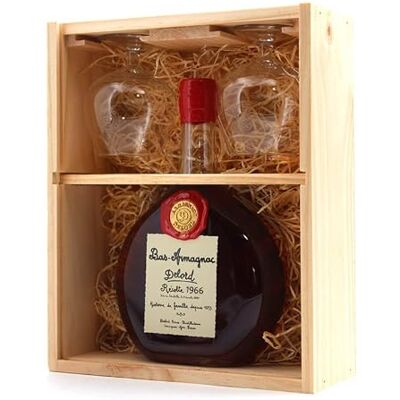 Delord Coffret 2 Verres Armagnac 1966 70cl - Publicité Delord Coffret 2 Verres Armagnac 1966 70cl - Publicité