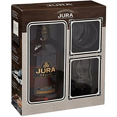 Jura Islay 10 Ans Origin Single Malt Scotch Whisky avec 2 Verres 700 ml - Publicité Jura Islay 10 Ans Origin Single Malt Scotch Whisky avec 2 Verres 700 ml - Publicité