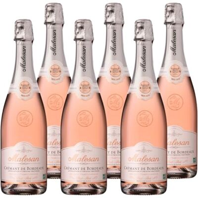 MALESAN Brut Rosé AOP Crémant de Bordeaux Méthode Traditionnelle Lot de 6 bouteilles x 75cl - Publicité MALESAN Brut Rosé AOP Crémant de Bordeaux Méthode Traditionnelle Lot de 6 bouteilles x 75cl - Publicité