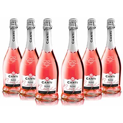 Canti D.O.C. Cuvèe Rosè, Vin Petillant Extra Sec, Élaboré à Partir du Élaboré à Partir du Cépage Glera et Pinot Noir de Venise, Goût Frais et Fruité, 6x750 ml - Publicité Canti D.O.C. Cuvèe Rosè, Vin Petillant Extra Sec, Élaboré à Partir du Élaboré à Partir du Cépage Glera et Pinot Noir de Venise, Goût Frais et Fruité, 6x750 ml - Publicité
