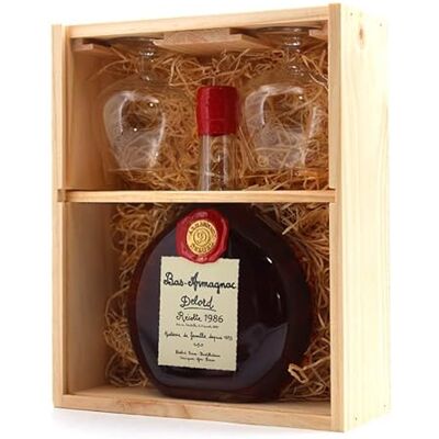 Delord Coffret 2 Verres Armagnac 1986 70cl - Publicité Delord Coffret 2 Verres Armagnac 1986 70cl - Publicité