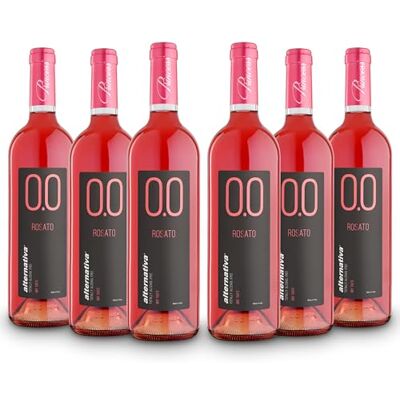 alternativa Rosé Sec Sans Alcool 0.0% Pack de 6 Bouteilles de 750 ml Italien Désalcoolisé Idéal pour Célébrations et Cadeaux - Publicité alternativa Rosé Sec Sans Alcool 0.0% Pack de 6 Bouteilles de 750 ml Italien Désalcoolisé Idéal pour Célébrations et Cadeaux - Publicité