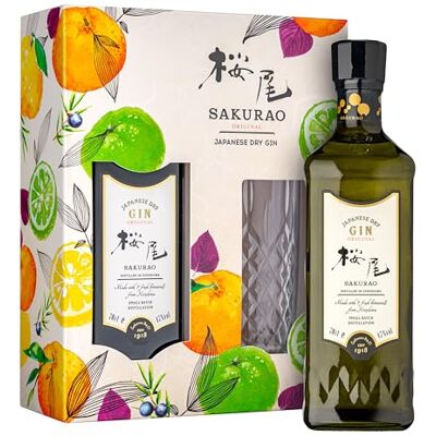 Sakurao Original Gin Japonais Coffret + 1 verre 47° 70cl - Publicité Sakurao Original Gin Japonais Coffret + 1 verre 47° 70cl - Publicité