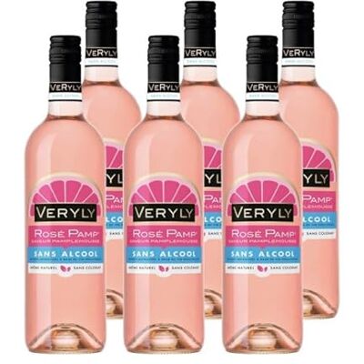 VeRy ly Rosé Pamp Sans Alcool Boisson aromatisée à Base de vin désalcoolisé Lot de 6 bouteilles x 75 cl - Publicité VeRy ly Rosé Pamp Sans Alcool Boisson aromatisée à Base de vin désalcoolisé Lot de 6 bouteilles x 75 cl - Publicité