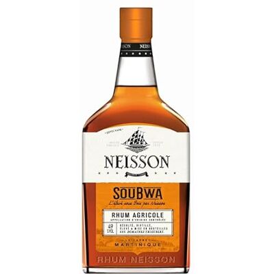 Neisson SouBwa Rhum Agricole Martiniquais Élevage sous Bois jusqu’à 25 mois Pur Jus de Canne Origine : Martinique 45% Alcool 70 cl - Publicité Neisson SouBwa Rhum Agricole Martiniquais Élevage sous Bois jusqu’à 25 mois Pur Jus de Canne Origine : Martinique 45% Alcool 70 cl - Publicité