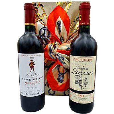 SECRETS D'ALIENOR Coffret bois cadeau DUO Prestige Vin Margaux et Saint-Emilion Grands vins de Bordeaux AOC Margaux millésime 2021 et Saint-Emilion 2019 bel emballage prêt à offrir - Publicité SECRETS D'ALIENOR Coffret bois cadeau DUO Prestige Vin Margaux et Saint-Emilion Grands vins de Bordeaux AOC Margaux millésime 2021 et Saint-Emilion 2019 bel emballage prêt à offrir - Publicité