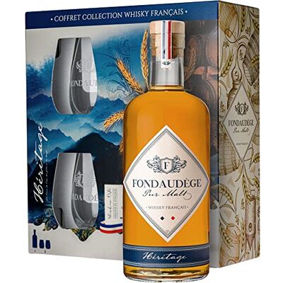 Fondaudège Coffret Whisky + 2 verres 40° 70cl - Publicité Fondaudège Coffret Whisky + 2 verres 40° 70cl - Publicité