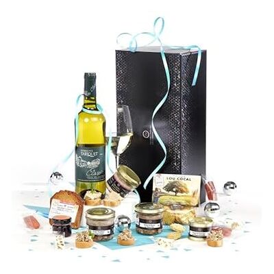 Cellier du Périgord Coffret Tariquet 2025 – Panier Gourmand Terroir, vin blanc IGP Côtes de Gascogne Classic 75cl avec foie gras et spécialités du Sud‑Ouest – valisette cadeau - Publicité Cellier du Périgord Coffret Tariquet 2025 – Panier Gourmand Terroir, vin blanc IGP Côtes de Gascogne Classic 75cl avec foie gras et spécialités du Sud‑Ouest – valisette cadeau - Publicité
