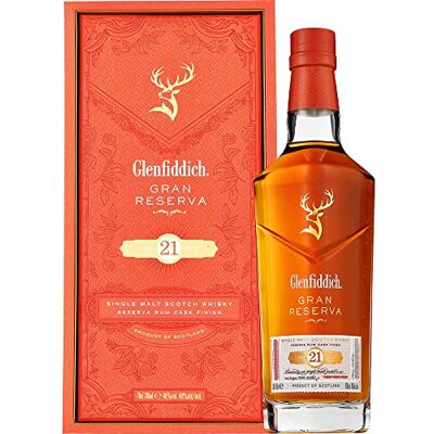 Glenfiddich 21 Years Old GRAN RESERVA Rum Cask Finish 40% Vol. 0,7l in Giftbox - Publicité Glenfiddich 21 Years Old GRAN RESERVA Rum Cask Finish 40% Vol. 0,7l in Giftbox - Publicité