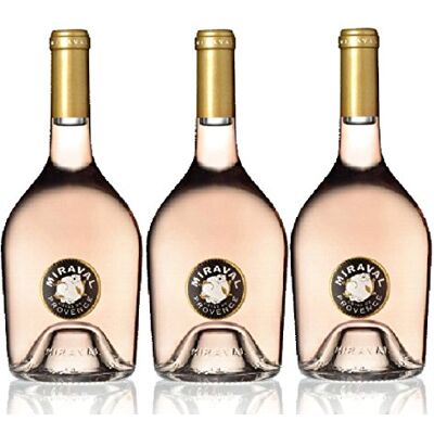 Domaine Miraval Lot de 3 château Miraval Jolie-Pitt côtes de provence rosé 2019 - Publicité Domaine Miraval Lot de 3 château Miraval Jolie-Pitt côtes de provence rosé 2019 - Publicité