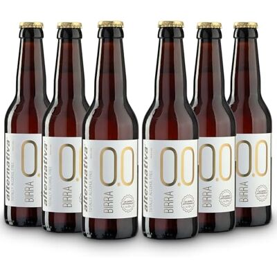 alternativa Bière Sans Alcool 0.0% Pack de 6 Bouteilles de 330 ml Italienne Désalcoolisée Premium, Idéale pour Célébrations, Cadeaux et Toute Occasion - Publicité alternativa Bière Sans Alcool 0.0% Pack de 6 Bouteilles de 330 ml Italienne Désalcoolisée Premium, Idéale pour Célébrations, Cadeaux et Toute Occasion - Publicité