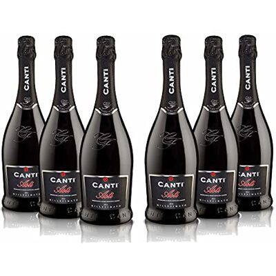 Canti Blanc D.O.C.G. Millesimato, Vin Mousseux Spumante, Moscato d'Asti 7%, Cépage Italien du Piémont, Goût Fruité et Aromatique, 6x750 ml - Publicité Canti Blanc D.O.C.G. Millesimato, Vin Mousseux Spumante, Moscato d'Asti 7%, Cépage Italien du Piémont, Goût Fruité et Aromatique, 6x750 ml - Publicité
