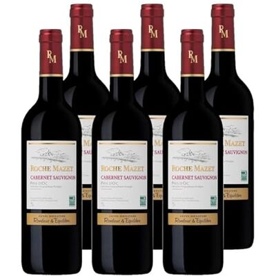 ROCHE MAZET Cabernet Sauvignon Vin Rouge IGP Pays d’Oc Terra Vitis Rouge Lot de 6 bouteilles x 75 cl - Publicité ROCHE MAZET Cabernet Sauvignon Vin Rouge IGP Pays d’Oc Terra Vitis Rouge Lot de 6 bouteilles x 75 cl - Publicité