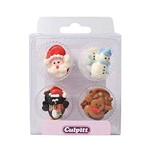 Culpitt Christmas Friends Lot de 12 décorations comestibles en sucre pour gâteaux et cupcakes, Père Noël, bonhomme de neige, pingouin, Ruloph - Publicité Culpitt Christmas Friends Lot de 12 décorations comestibles en sucre pour gâteaux et cupcakes, Père Noël, bonhomme de neige, pingouin, Ruloph - Publicité