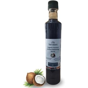 Samskara Aminos de Coco BIO 500ml Tribe Alternativa a la salsa de soja sin gluten, baja en sodio Coconut Aminos 100% Natural Ideal para recetas, tamari, salsa teriyaki o marinados - Publicité Samskara Aminos de Coco BIO 500ml Tribe Alternativa a la salsa de soja sin gluten, baja en sodio Coconut Aminos 100% Natural Ideal para recetas, tamari, salsa teriyaki o marinados - Publicité