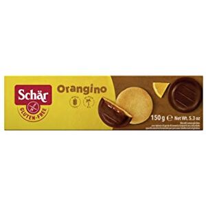 Schär Orangino Schar biscuits sans gluten avec Orange 150g de farce - Publicité Schär Orangino Schar biscuits sans gluten avec Orange 150g de farce - Publicité