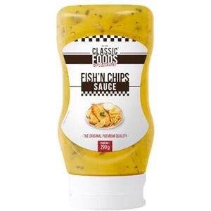CLASSIC FOODS OF AMERICA Fish & Chips Sauce 290g – Sauce Émulsionnée aux Pickles et Estragon, Idéale pour Poissons, Lobster Rolls, Sandwichs et Frites - Publicité CLASSIC FOODS OF AMERICA Fish & Chips Sauce 290g – Sauce Émulsionnée aux Pickles et Estragon, Idéale pour Poissons, Lobster Rolls, Sandwichs et Frites - Publicité